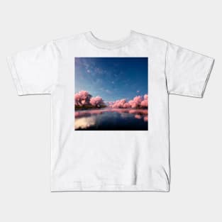 Japanese Sakura Cherry Blossom Trees Landscape #4 Kids T-Shirt